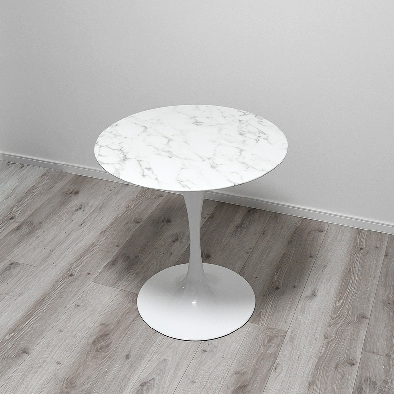 チューリップテーブル 人工大理石天板 直径70cm ホワイト white/エーロ