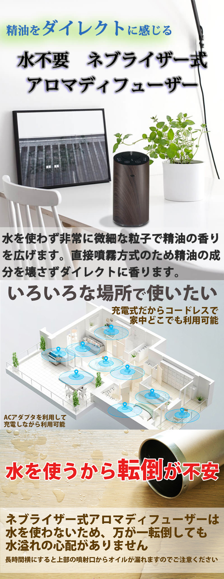 精油の香りをダイレクトに