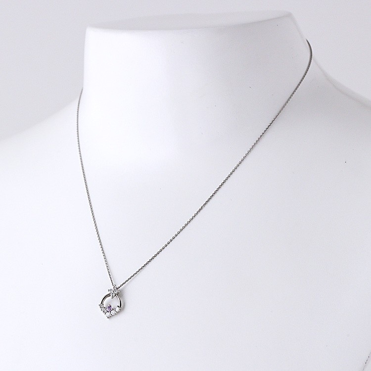 Pt900 プラチナ チェーン Pt850 ピンクダイヤモンド 0.05ct 