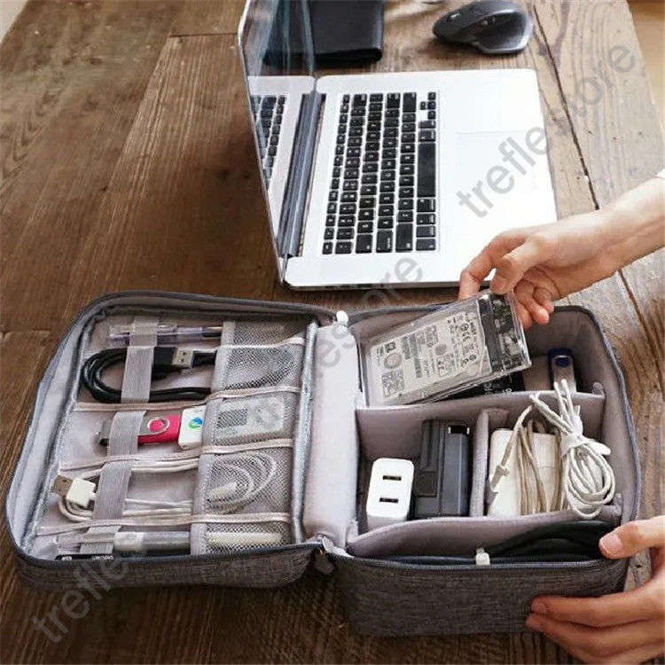 ガジェットポーチ ケーブル収納 OA小物 収納ポーチ PC周辺機器整理 旅行 トラベル モバイル 収納バッグ マルチポーチ ケース バッテリー 充電器収納 |  | 05