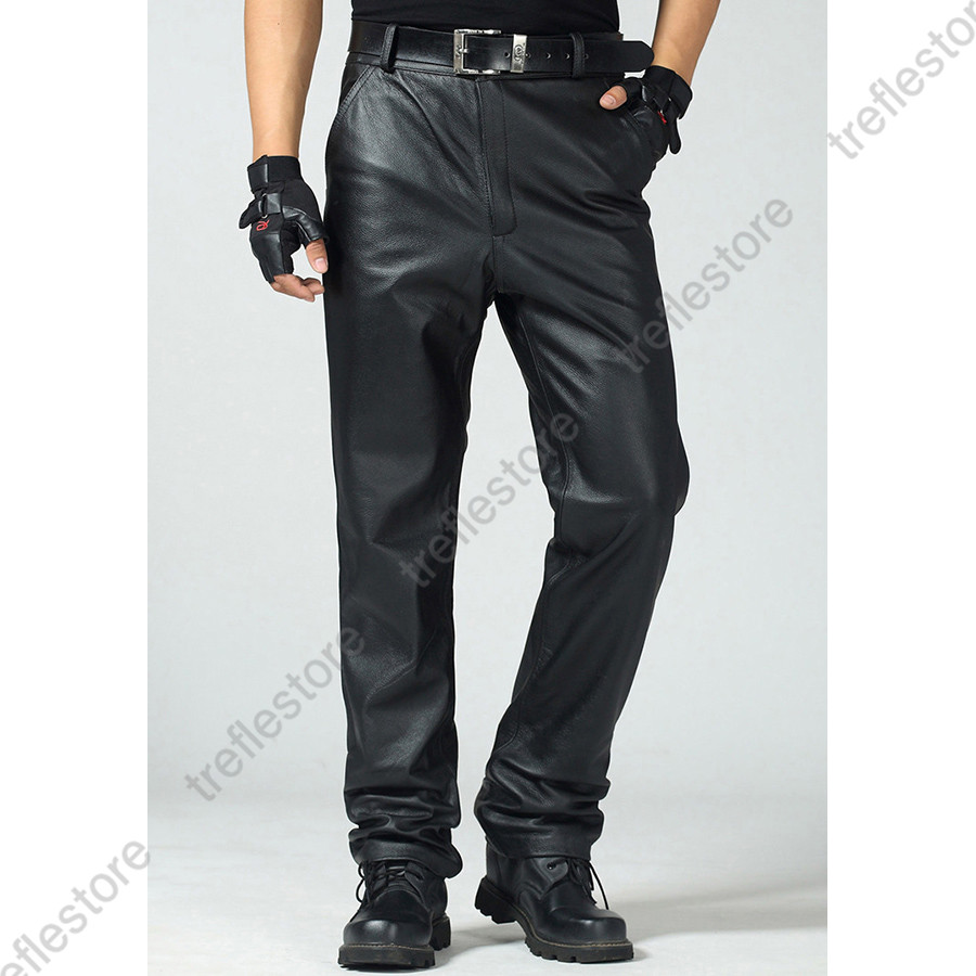 レザーパンツ メンズ　革パン　本革　牛革　バイクパンツ バイク用レザーパンツ　スキニー 革パンツ　ストレート ライダースパンツ 通気 防水　モーター レザーパンツ メンズ 革パン 本革 牛革 バイクパンツ バイク用レザー