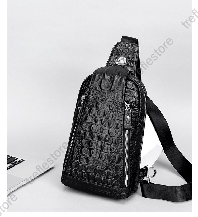 ボディバッグ メンズ 本革　2way 縦型　斜め掛け　ショルダーバッグ クロコ型押し 斜めがけ 自転車　鞄 レザー　ワンショルダー カジュアル 機能性 ボディバッグ メンズ 本革 2way 縦型 斜め掛け ショルダーバッグ