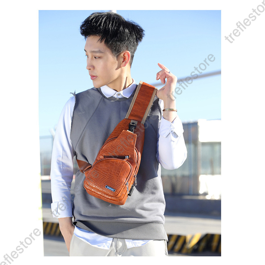 ボディバッグ メンズ pu革 2way 縦型 斜め掛け ショルダーバッグ
