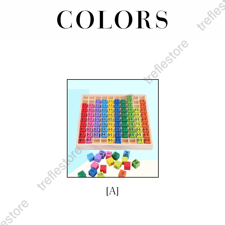 ブロック 九九 掛け算 10 * 10掛け算の表 練習 算数 計算 カラー認識 積み木 木製パズル 木のおもちゃ トレーニング 数学知育玩具 学習