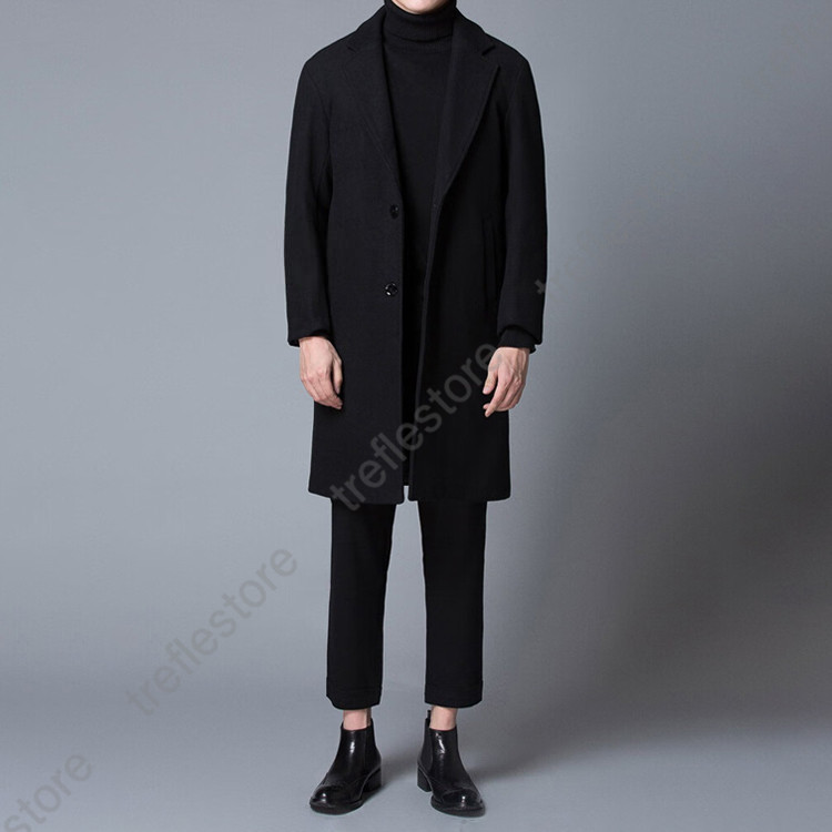 美品【リチャードジェームス】ブラック チェスターコート カシミヤ コート メンズ (カシミヤ カシミア)（メンズチェスターコート）（色