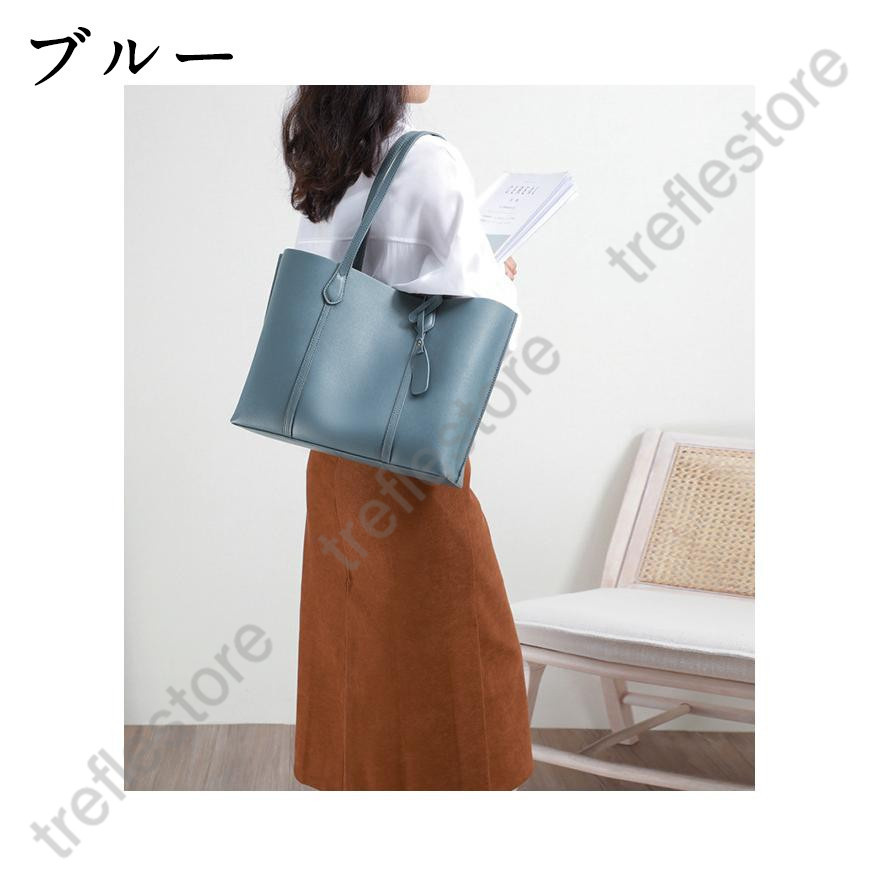 トートバッグ レディース ショルダー 牛革 レザー 大き目 肩掛け 通勤バッグ ハンドバッグ 本革 A5 通学 おしゃれ 大容量 旅行 大人 OL オフィス ビジネス_3