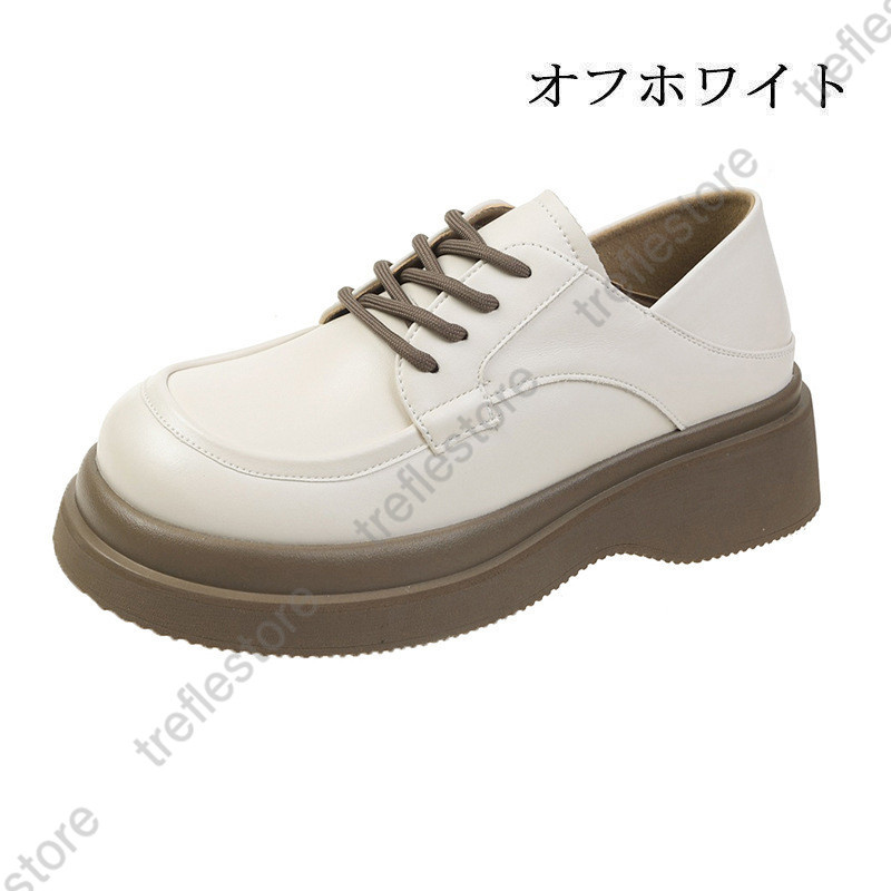 ローファー レディース 厚底シューズ JK パンプス 太めヒール 靴ひも 黒 女子靴 オシャレ 通勤 通学 コンフォート 10代20代30代40代 |  | 02