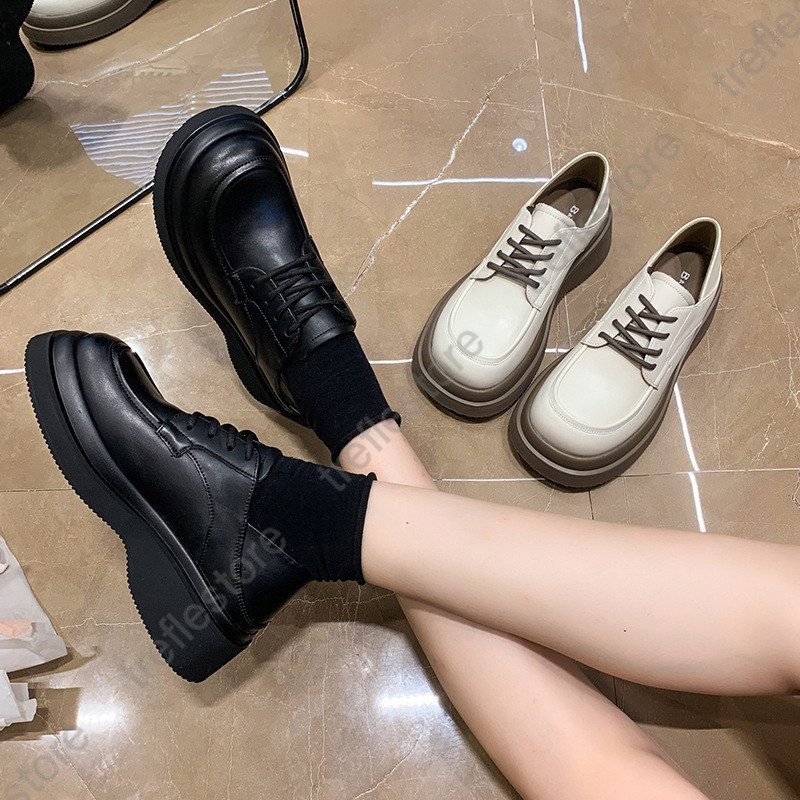 ローファー レディース 厚底シューズ JK パンプス 太めヒール 靴ひも 黒 女子靴 オシャレ 通勤 通学 コンフォート 10代20代30代40代 |  | 10