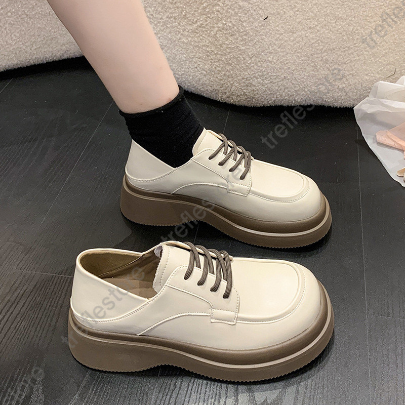 ローファー レディース 厚底シューズ JK パンプス 太めヒール 靴ひも 黒 女子靴 オシャレ 通勤 通学 コンフォート 10代20代30代40代 |  | 13