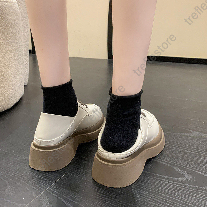 ローファー レディース 厚底シューズ JK パンプス 太めヒール 靴ひも 黒 女子靴 オシャレ 通勤 通学 コンフォート 10代20代30代40代 |  | 14