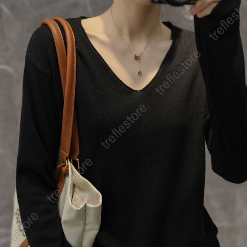 ニットセーター 春服　vネック　 カシュクール シルキータッチニット 長袖 薄手ニット プルオーバー トップス カットソー インナー |  | 03
