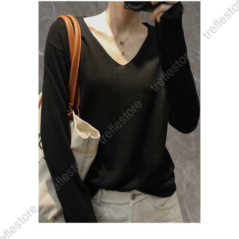 ニットセーター 春服　vネック　 カシュクール シルキータッチニット 長袖 薄手ニット プルオーバー トップス カットソー インナー |  | 15