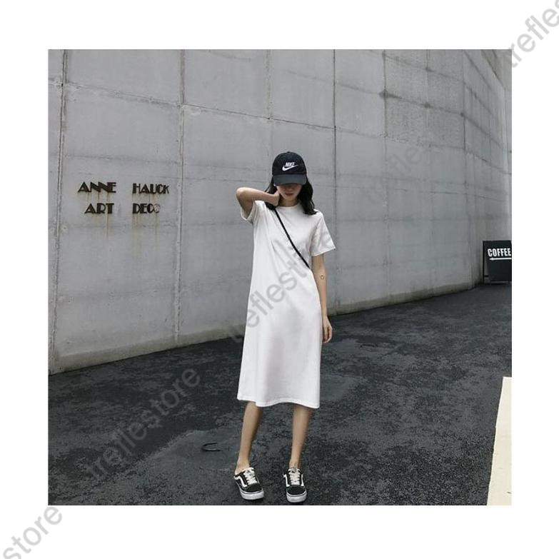 Tシャツワンピース 半袖 夏 サラサラ ワンピース レディース 半袖ワンピース ミモレ丈 ロングワンピ 無地 Tシャツワンピ ロングTシャツ |  | 11