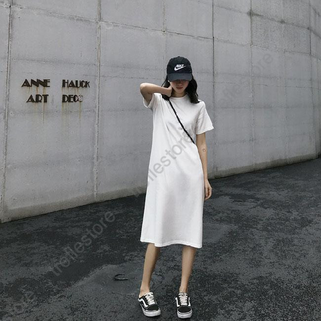 Tシャツワンピース 半袖 夏 サラサラ ワンピース レディース 半袖ワンピース ミモレ丈 ロングワンピ 無地 Tシャツワンピ ロングTシャツ |  | 16