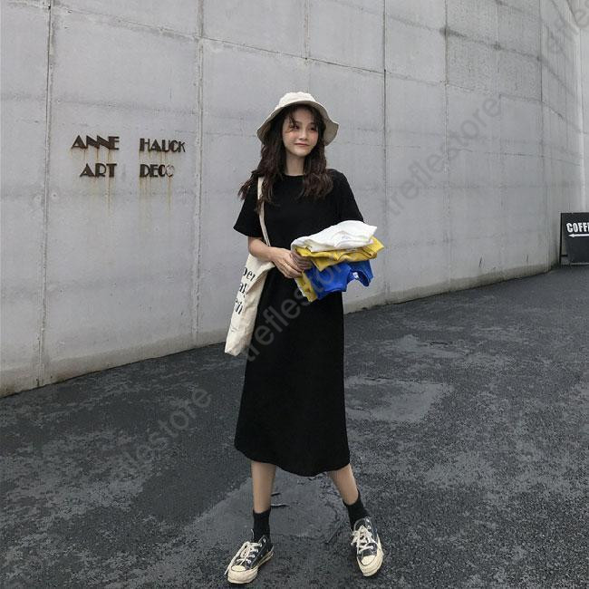 Tシャツワンピース 半袖 夏 サラサラ ワンピース レディース 半袖ワンピース ミモレ丈 ロングワンピ 無地 Tシャツワンピ ロングTシャツ |  | 18