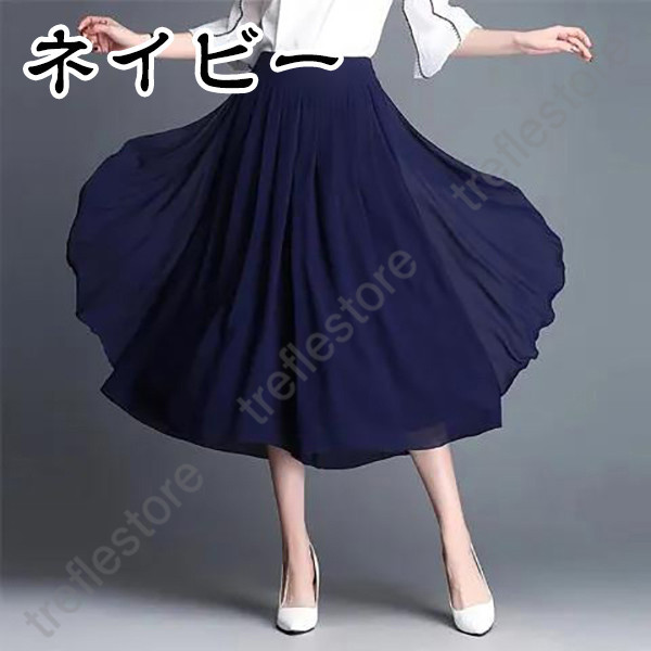 ガウチョパンツ スカーチョパンツ シフォン ひ...の詳細画像1