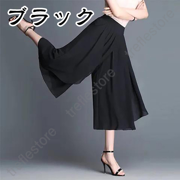 ガウチョパンツ スカーチョパンツ シフォン ひ...の詳細画像2