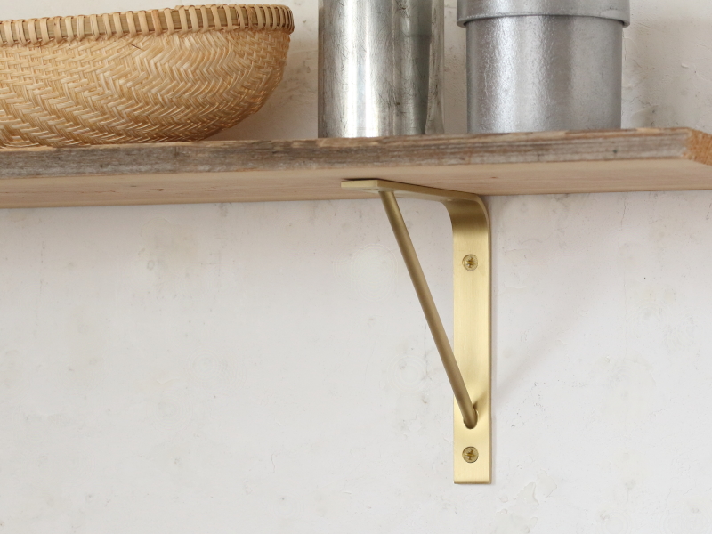 新 棚受け 金具 たなうけ 真鍮 l字型 ブラス シェルフ ブラケット