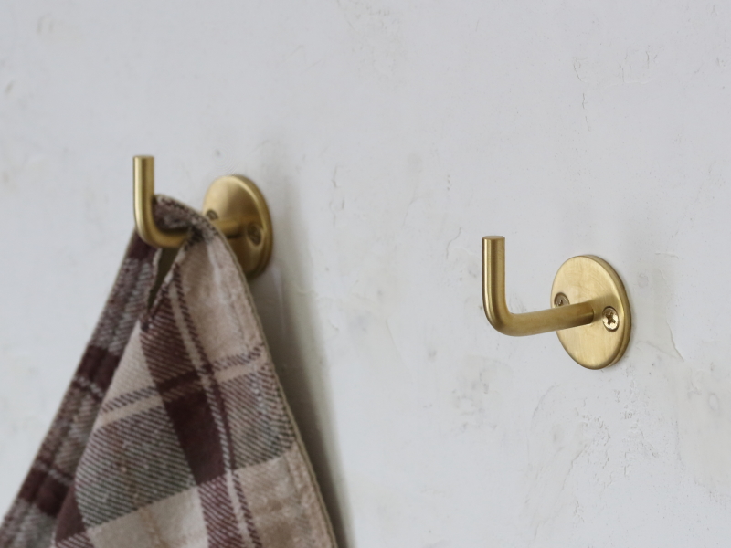 ラウンドフック フック 真鍮 金具 壁掛け 小物掛け おしゃれ 金色