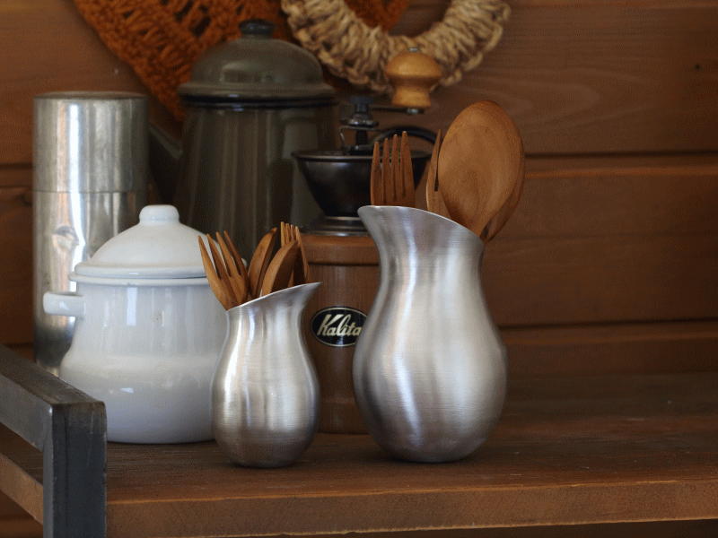 水差し 小さい アルミ ピッチャー ペン立て カトラリースタンド 卓上