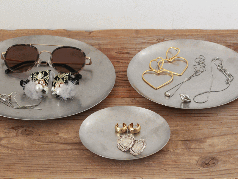 プレート 食器皿 丸形 ラウンド ステンレス おしゃれ 小物置き トレー