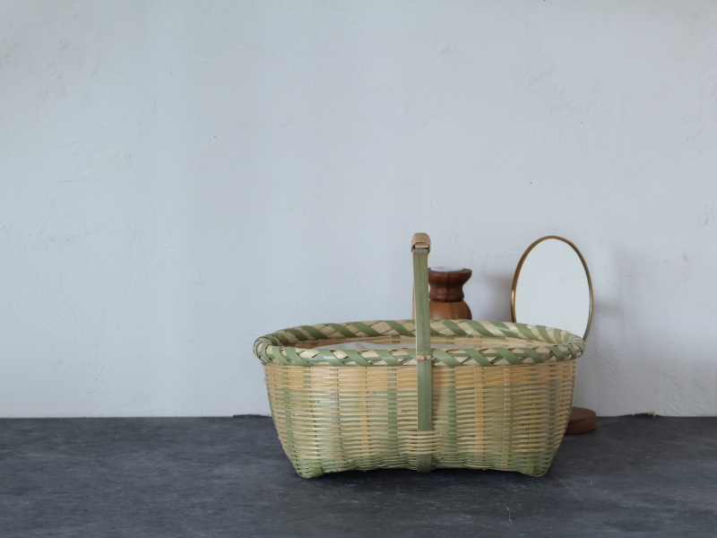竹かご バスケット おしゃれ 小物入れ 収納 キッチン 天然素材 手付き