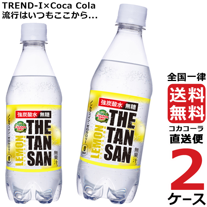 カナダドライ ザ・タンサン・レモン 430ml PET ペットボトル 炭酸水 2ケース × 24本 合計 48本 送料無料 コカコーラ 社直送 最安挑戦