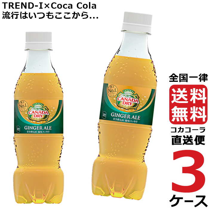 カナダドライ ジンジャーエール 350ml PET ペットボトル 3ケース × 24