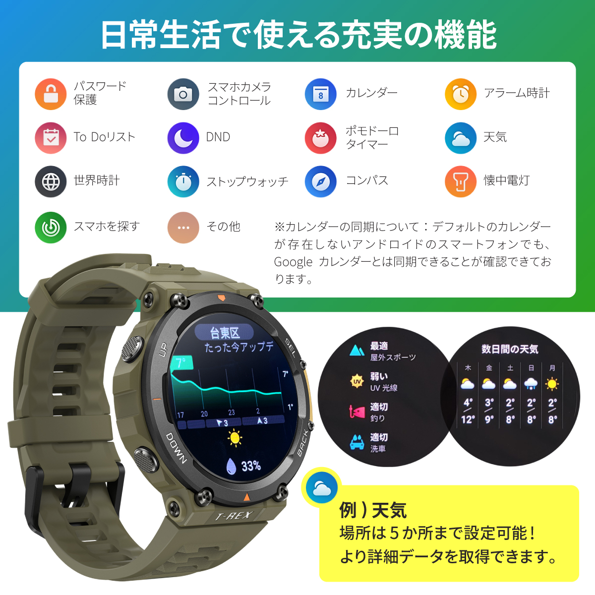 スマートウォッチ Amazfit T-Rex 2 アマズフィット 日本正規代理店 軍用スマートウォッチ メンズ 10ATM防水 ミリタリー アウトドア｜trend-labo｜19