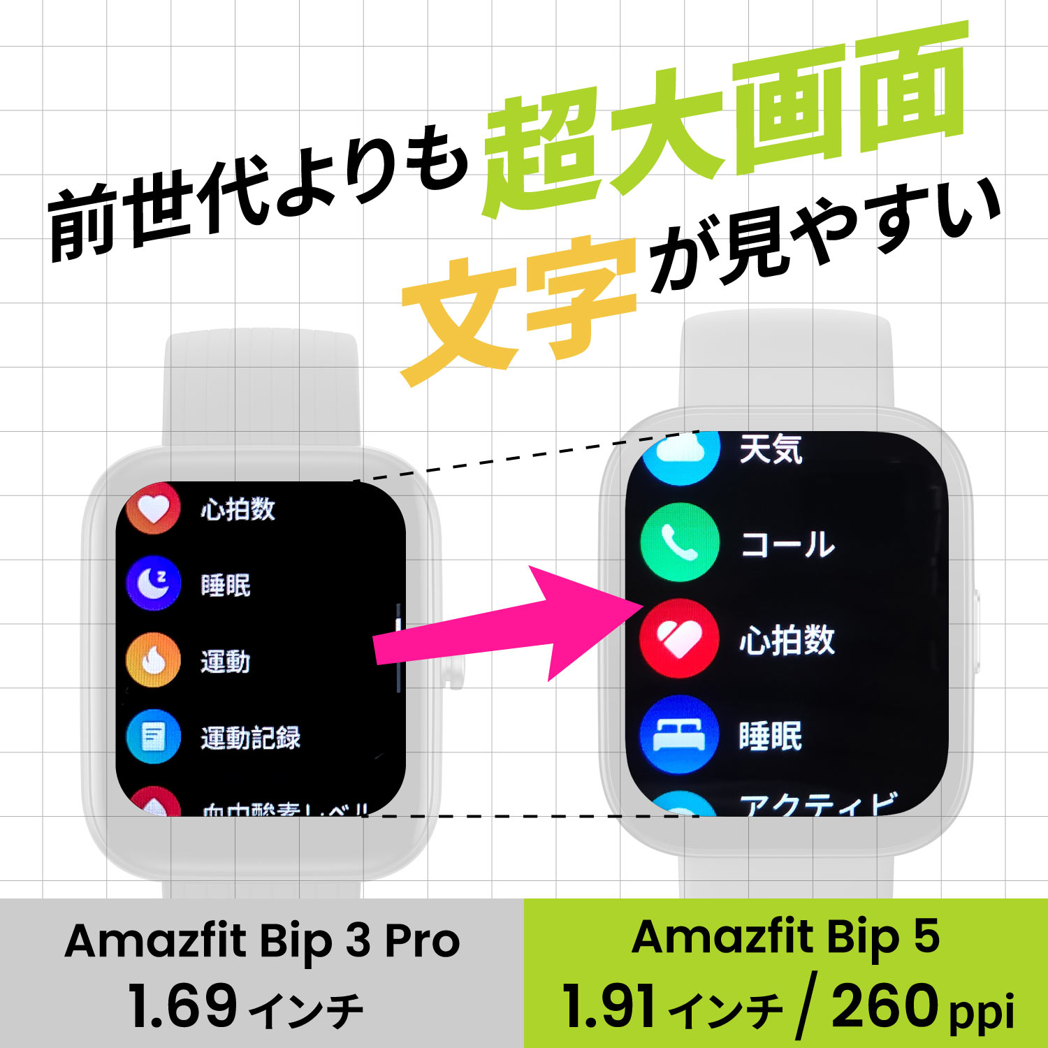 【10%OFFクーポン】スマートウォッチ Amazfit Bip 5 アマズフィット 日本正規代理店 通話機能 大画面 軽量 血中酸素 睡眠 レディース メンズ line 着信通知 GPS｜trend-labo｜07