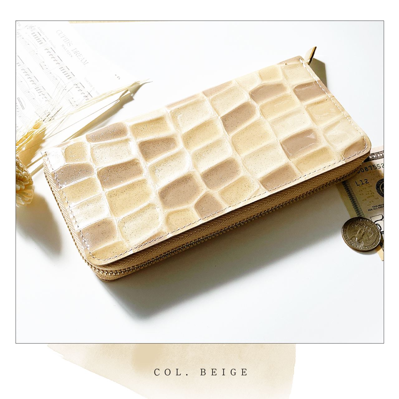 長財布 財布 レディース 本革 2nd ステンドグラス エナメル サイフ さいふ ウォレット 革 牛革 レザー カード収納 革財布 ラウンド長財布  長サイフ 大容量 : トレンドエスエスヤフー店 - 通販 - Yahoo!ショッピング