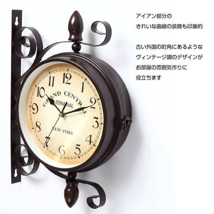 安い デザイン時計 壁掛け時計 時計 おしゃれ時計 アイアン 角 - インテリア小物