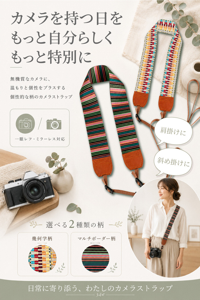 民族調 カメラストラップ ｜カメラストラップ camera strap カメラす