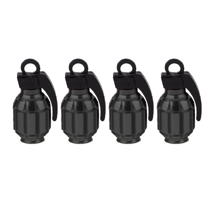 バルブキャップ 自転車 サイクル用品 軽量 手榴弾型 エアーバルブキャップ 自転車バルブキャップ  汎用品 4個セット アルミ 軽量タイプ かっこいい ミリタリー |  | 01