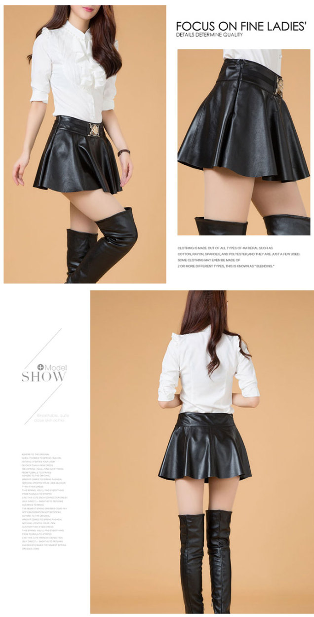 ホメオスタイル レザーラップスカート（黒） - ミニスカート