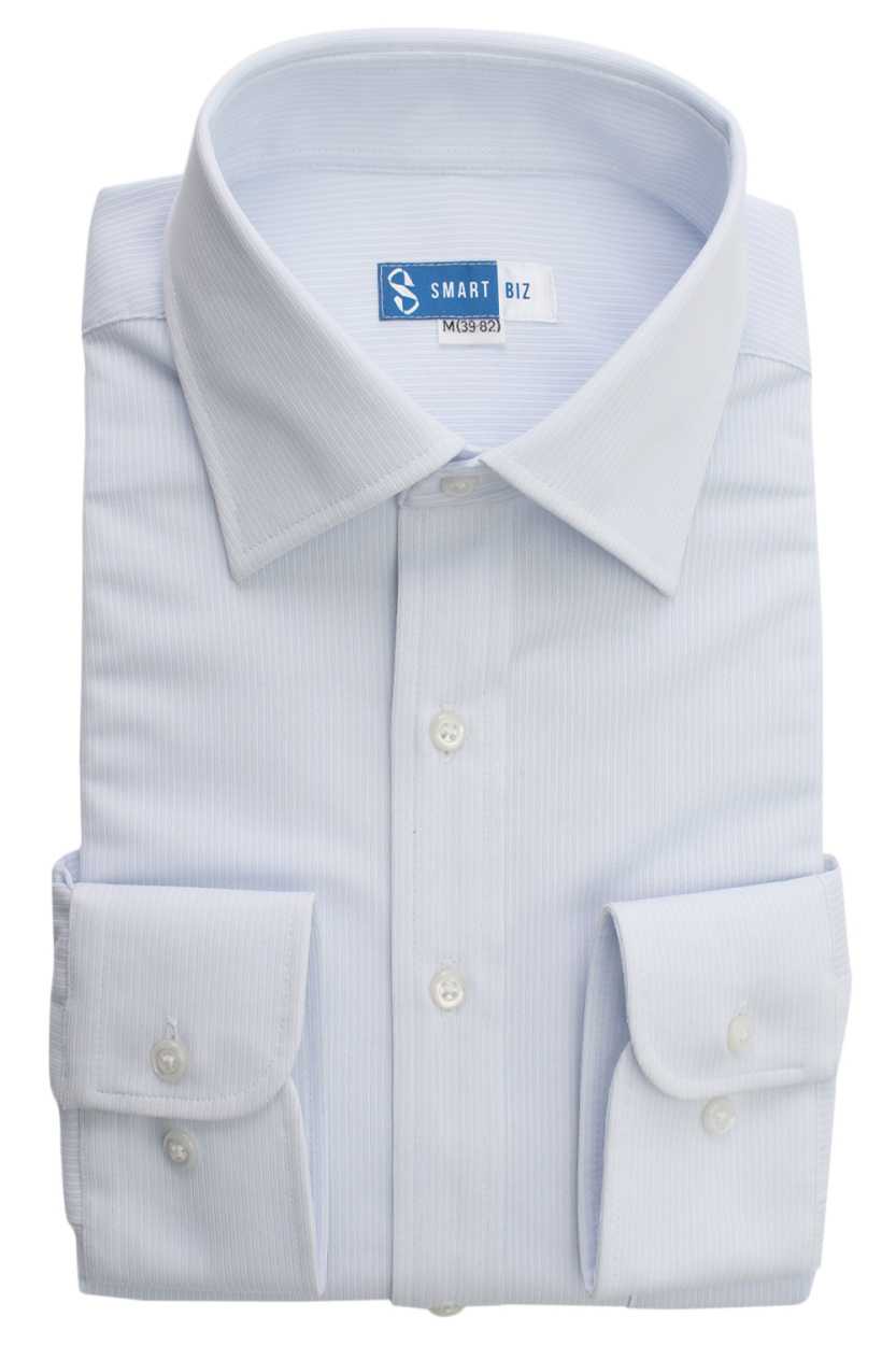 ワイシャツ ニットシャツ ノンアイロン カッターシャツ まるでポロシャツ 伸びる 長袖 動きやすい 超形態安定 ニット ノーアイロン イージーケア 白 青｜tresta｜04