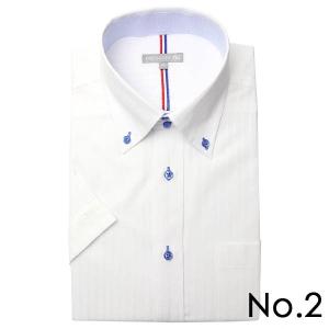 デザインにこだわった半袖ワイシャツ 20種から選べる ボタンダウン メンズ 紳士用 クールビズ ワイ...