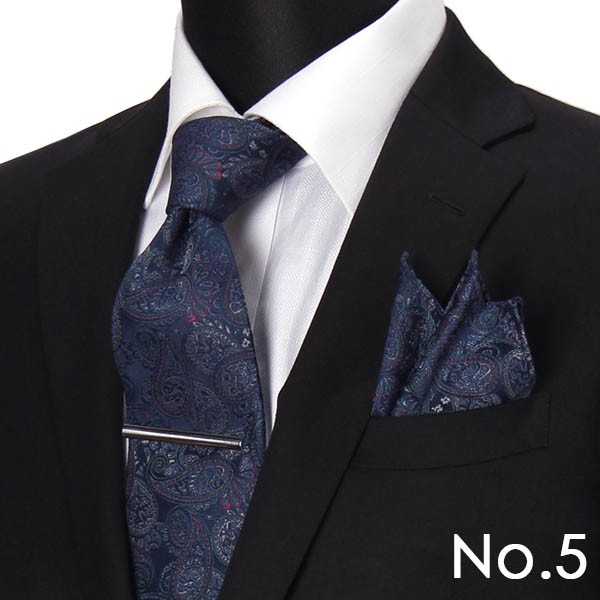 ネクタイ・チーフ・タイピン 3点セット ビジネス ボックス付き メンズ 紳士用 ネクタイ ポケットチーフ タイピン ネイビー ブルー ストライプ