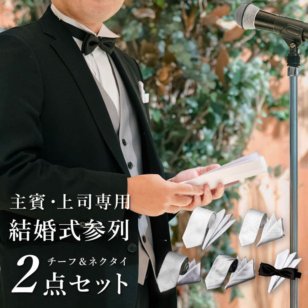 主賓 上司 結婚式 参列 2点セット】 ネクタイ 礼装 フォーマル 二次会