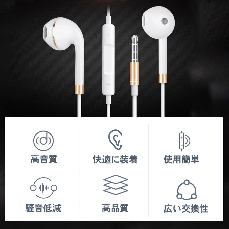 イヤホン 有線 高音質 iphone イヤフォン マイク付き3.5mm ヘッドホン スマホ 音楽 通話 重低音 リモコン付き Android  lightning zoom pc リモート会議 :BT-EP225:弥生通販 - 通販 - Yahoo!ショッピング