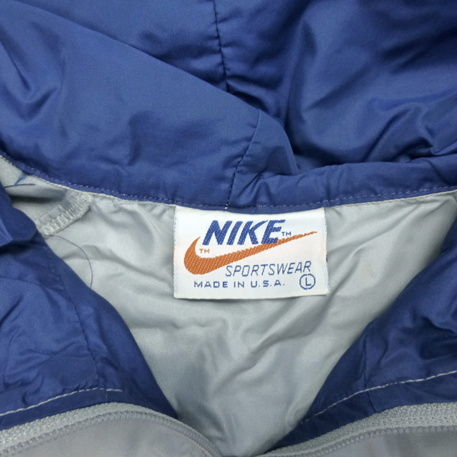 ヴィンテージNIKE  激レア　パーカー　青タグ　made in USA NIKE - 【90s】ナイキ／パーカー センターロゴ刺繍 ハーフジップ