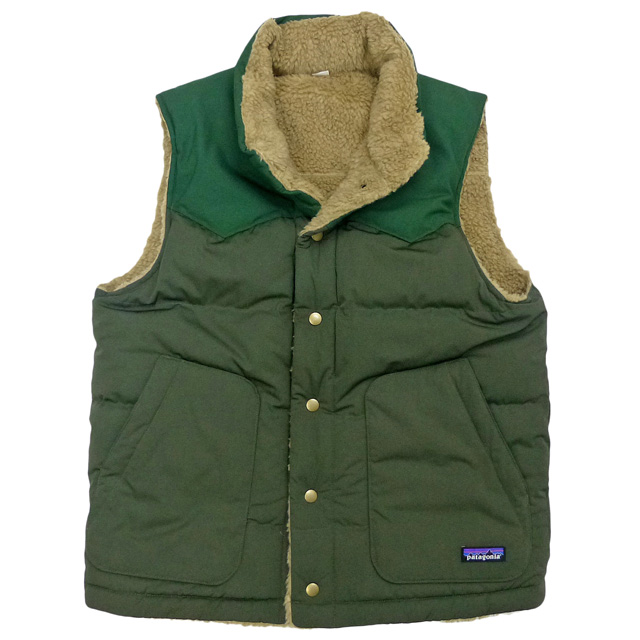 01864△△パタゴニア　リバーシブル　ボアベスト　フーディ　ダウンベスト　XL patagonia（パタゴニア） Ms Reversible Bivy ダウンベスト フリース