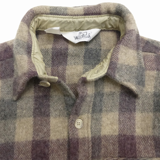 【70s】Woolrich 長袖 チェック シャツ 厚手 38 白タグ 状態良好 70s】Woolrich 長袖 チェック シャツ 厚手 38 白タグ 状態良好