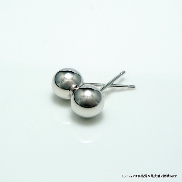 TRIDEA JEWELRY ホワイト ゴールド 丸玉 ピアス 片耳 5mm メンズ