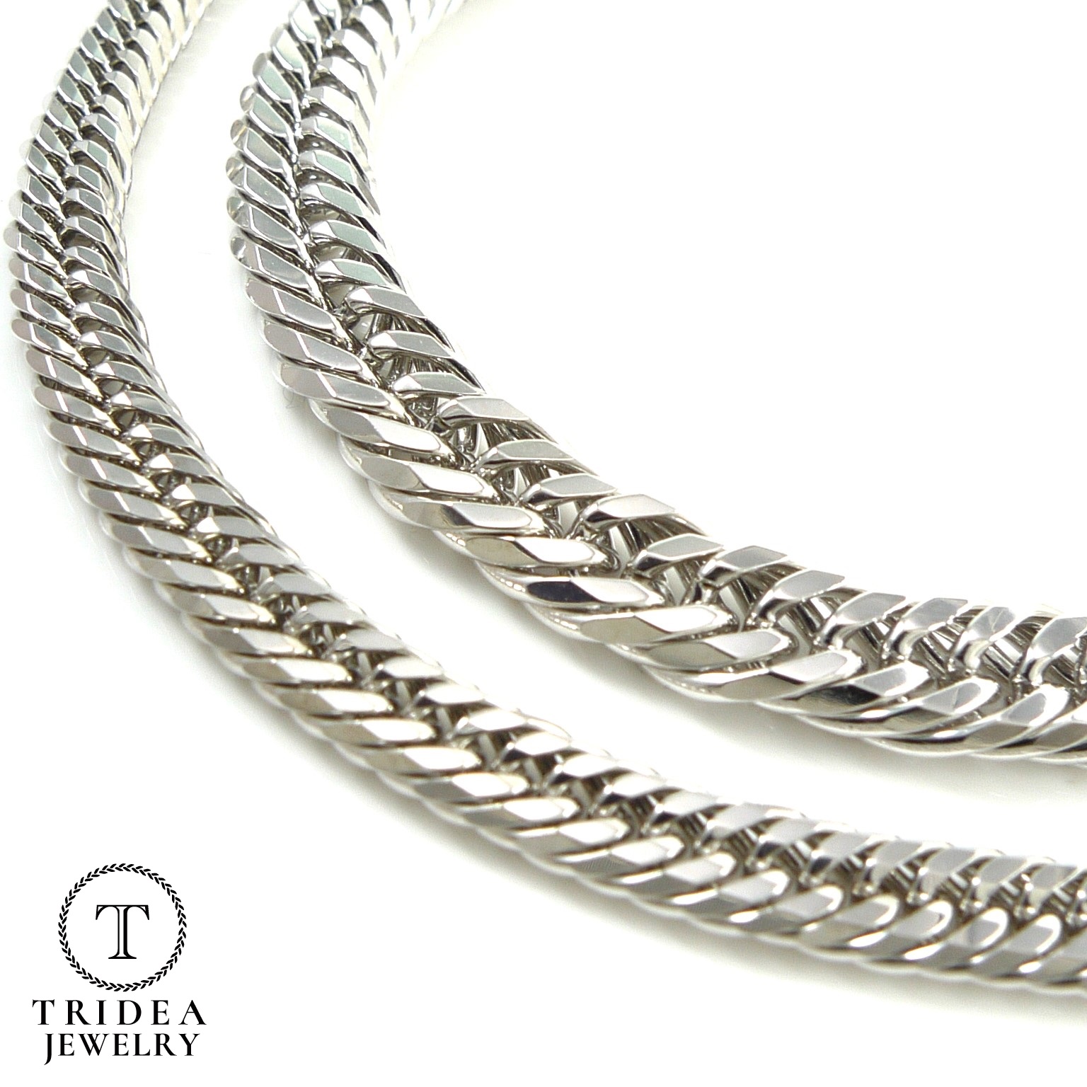 T TRIDEA JEWELRY SV925 シルバー 12面 トリプル 喜平 ネックレス