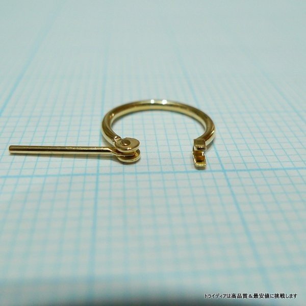 TRIDEA JEWELRY 18金 フープピアス 小さめ 国産 幅1mm 外径10mm