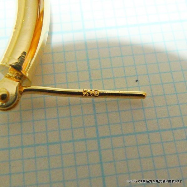 TRIDEA JEWELRY k18 フープ ピアス 18k 18金 レディース 幅3mm
