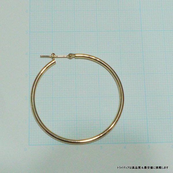 TRIDEA JEWELRY k18 フープ ピアス 18k 18金 レディース 幅2mm