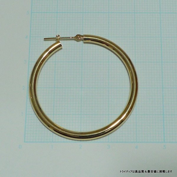 TRIDEA JEWELRY k18 フープ ピアス 18k 18金 レディース 幅3mm