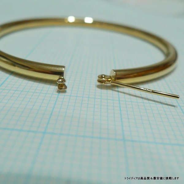 18金 フープ ピアス 幅2mm 外径60mm イエローゴールド 両耳 ペア TRIDEA JEWELRY 18金 フープピアス 大きめ 幅3mm 外径60mm